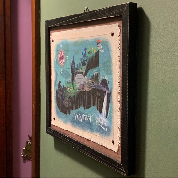 DISNEY PIXAR UP PARADISE FALLS FRAMED MAP ART! - Picture 5 of 9